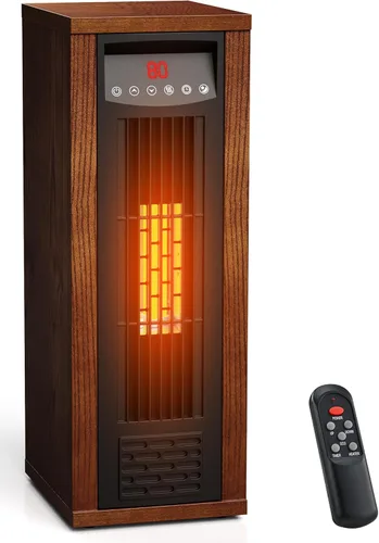 Miniatura 8 de Air Choice Calentador de espacio infrarrojo, calentador eléctrico portátil de 1500 W con control remoto y termostato, calentador de habitación