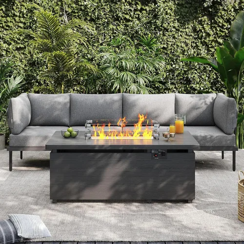 Miniatura 17 de Sundale Outdoor Juego de 2 muebles de metal para patio, sofá seccional para exteriores con cojín de olefina de 6 pulgadas, modernos