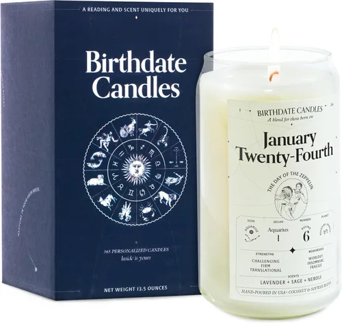 Miniatura 197 de Velas con fecha de nacimiento, 28 de octubre, velas perfumadas del zodiaco de Escorpio, regalo de cumpleaños, aroma a bergamota, canela y caoba