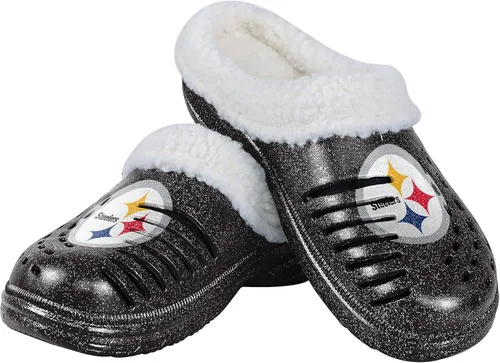 Miniatura 15 de FOCO - Zuecos con logotipo del equipo de la NFL para mujer, forro de sherpa y brillo