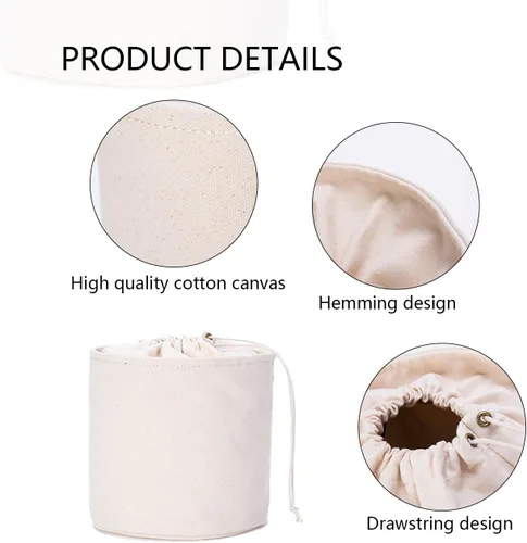 Miniatura 3 de Organizador de bolso alto para mujer, de lona, redondo, organizador de bolso, bolso organizador redondo para cosméticos, bolsa de maquillaje