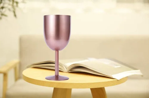 Miniatura 7 de AMZUShome Copas de vino de acero inoxidable (paquete de 2). Vaso de vino de doble pared aislado al vacío con tapa y pajita. Amistad, Navidad, Oro