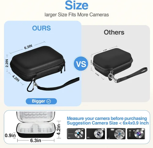 Miniatura 4 de EMART Funda para cámara digital, bolsa pequeña para cámara (tamaño de cámara <6 x 4 x 0.9 pulgadas) para VAHOIALD FHD 1080P/KODAK PIXPRO