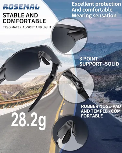 Miniatura 3 de Gafas de sol deportivas polarizadas para hombres y mujeres, jóvenes, béisbol, correr, pesca, tenis, golf, ciclismo, conducción, motor TAC UV400 TR90