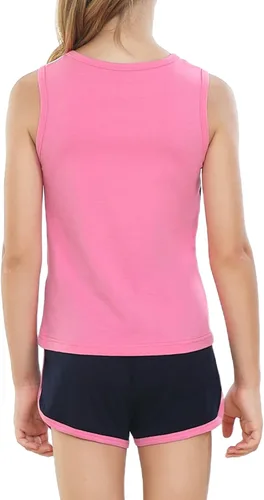 Miniatura 5 de nomachalt Girls Summer Shorts Sets Kids 2 Piece Outfits Clothes Tennis Running Tank Top Shirts Dolphin Shorts