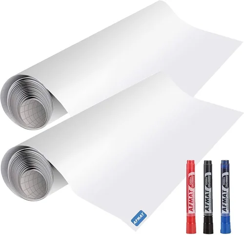 Miniatura 8 de AFMAT Adhesivo de Pizarra Blanca para Pared, 1.44x11 pies Papel Tapiz de Pizarra Blanca Despegar y Pegar, A Prueba de Manchas y Súper Adhesivo