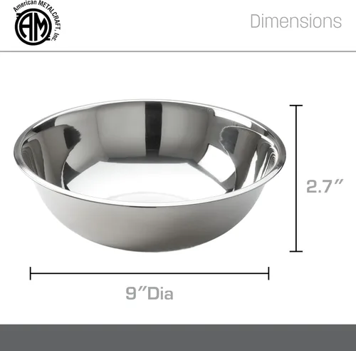 Miniatura 4 de American Metalcraft - Tazón para mezclar de acero inoxidable de 2 cuartos de galón, plateado