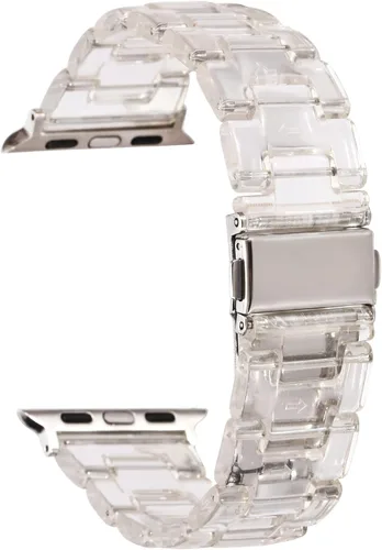 Miniatura 15 de Correas de resina compatibles con Apple Watch de 1.496 in 1.575 in 1.614 in 1.654 in 1.732 in 1.772 in, Barcelet de resina ligera con hebilla