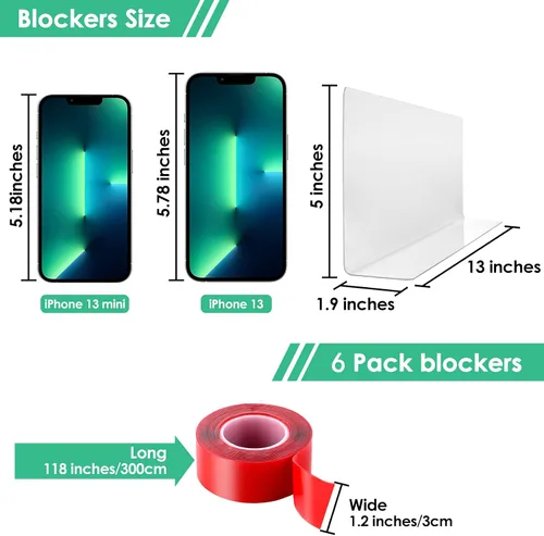 Miniatura 2 de Bloqueador debajo de la cama para mascotas, paquete de 6, 5 pulgadas de alto, adhesivo fuerte, tapón de hueco, material de PVC seguro, fácil