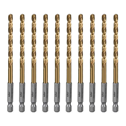 Miniatura 9 de Juego de brocas de cobalto SALI, paquete de 20 piezas de 5/64 pulgadas de acero de alta velocidad con vástago hexagonal brocas Jobber, para madera