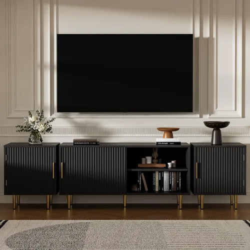 Miniatura 4 de Housoul Soporte de TV de 71 pulgadas para TV de 50/60/70/80 pulgadas, soporte de TV moderno para TV de 75 pulgadas, centro de entretenimiento