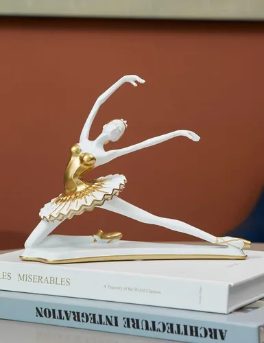 Miniatura 9 de HAUCOZE Estatua de bailarina de bailarina, escultura de yoga, decoración moderna del hogar, regalo para sala de estar, oficina, poliresina de 8.3