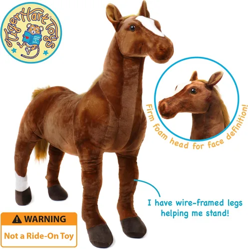 Miniatura 3 de TigerHart Thorsten The Thoroughbred Horse - Poni de peluche grande de 3 pies