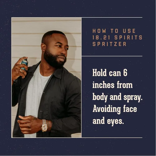 Miniatura 3 de 18.21 Man Made Men's Spirits Spritzer, 3.4 oz. - Spray corporal de larga duración con aromas masculinos - Regalos para él