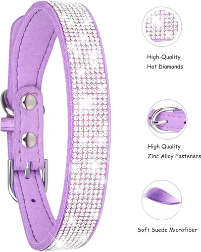 Miniatura 4 de Petank Collar de Perro para Perros Pequeños, Medianos y Grandes, Collar de Perro Pequeño para Perras, Collares de Perro Brillantes para Niñas