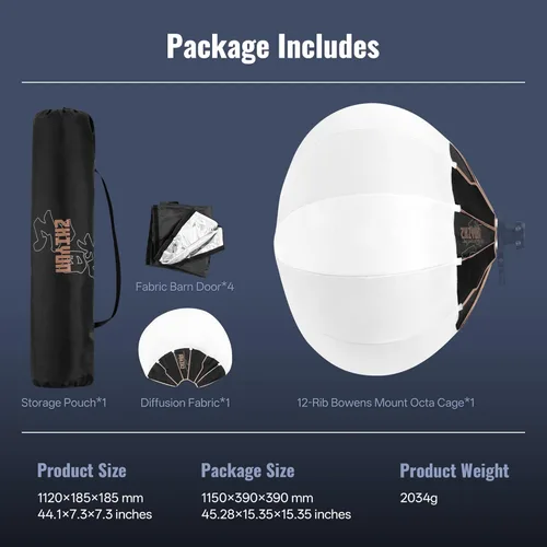 Miniatura 6 de ZHIYUN Caja de Luz Farol de 85cm/33.5pulgadas con Montura Bowens para Estudio Fotográfico, Grabación de Video, Sesiones de Retratos para SMALLRIG