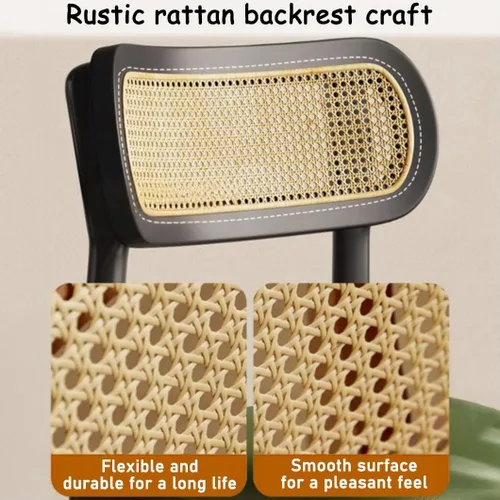 Miniatura 6 de YVYKFZD Solid Wood Dining Chairs Set, Armless Kitchen Chairs, Dining Room Chair with Rattan Backrest, Comfy Side Chair, for Living Room, Bedroom
