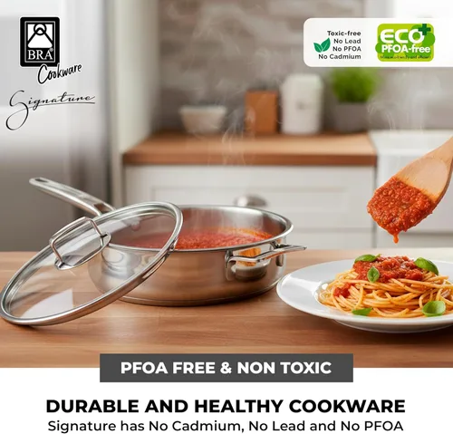 Miniatura 6 de BRA COOKWARE Signature - Juego de utensilios de cocina de acero inoxidable de 10 piezas Juego de ollas y sartenes profesionales Juego de cocina