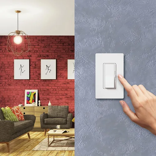 Miniatura 3 de Lutron DVSCELV-300P-BI Diva - Regulador electrónico de bajo voltaje de 300 vatios de un solo polo, galleta