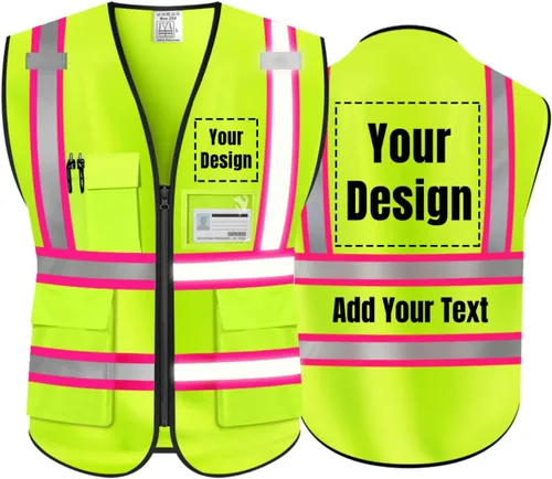 Miniatura 11 de Chaleco de Seguridad Reflectante de Alta Visibilidad Personalizable con Logo y 5 Bolsillos Hi Vis Chaleco Ropa de Trabajo Protectora para Exteriores