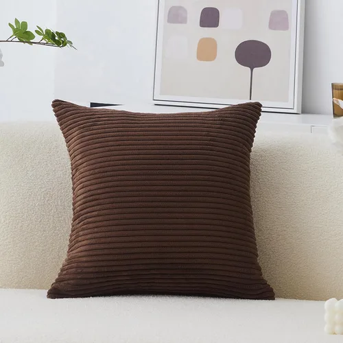 Miniatura 45 de Home Brilliant Funda de cojín decorativo amarillo mostaza 18x18 de pana acanalada suave a rayas decoración de otoño para sofá cama decoración