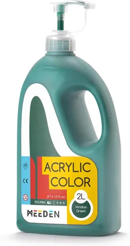 Miniatura 16 de MEEDEN Pintura acrílica azul cerúleo con tapa de bomba, 1/2 galón (2 litros/67.6 onzas), cuerpo suave, no tóxico, color rico en pigmentos, perfecta