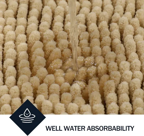 Miniatura 4 de LINLA Juego de 2 alfombras de baño de felpilla suave y absorbente, antideslizante, de secado rápido, lavables, alfombras para el suelo, bañera