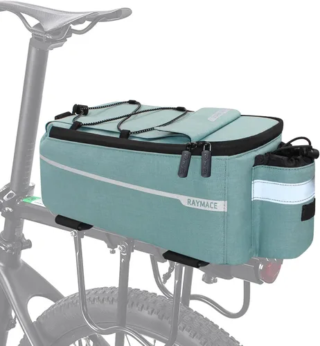 Miniatura 11 de RAYMACE Bolsa Enfriadora para Maletero de Bicicleta con Luz Trasera, Bolsa para Portaequipajes Trasero de Bicicleta con Almacenamiento Aislado 8L