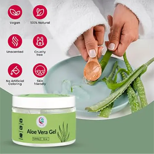 Miniatura 8 de Gel de aloe vera de 12 onzas, gel de aloe puro y natural calmante para la cara, la piel, el cuero cabelludo y el cabello – Hidratante diario