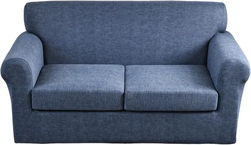Miniatura 73 de KRFOONN - Fundas elásticas de 4 piezas para sillón y sofá, funda con estampado y 3 fundas independientes para cojines de asiento, lavables, Color01
