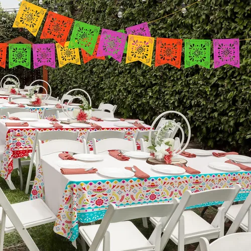 Miniatura 3 de Gatherfun Suministros para Fiestas y Decoraciones del Cinco de Mayo - Ultimate Paquete de 2 Suministros para Fiestas Mexicanas con Vibrante Mantel