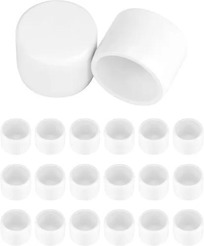 Miniatura 10 de QWORK Tapón de PVC para tubo de extremo, paquete de 20 piezas, 1/2" grado para muebles SCH40, tapón de tubo, conector de enchufe externo, blanco