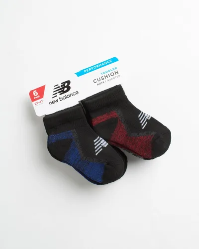 Miniatura 2 de New Balance Calcetines para bebé, paquete de 6 calcetines acolchados de corte de un cuarto (bebébebé)