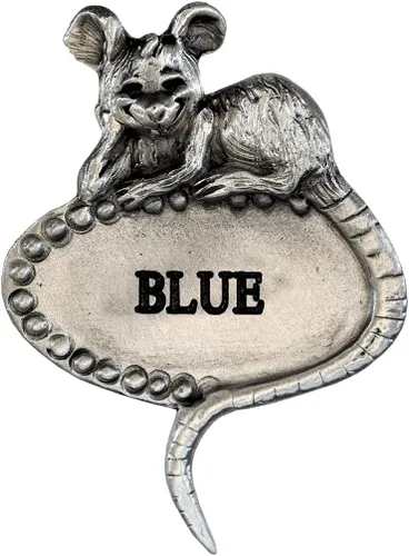 Heritage Pewter Marcador de queso azul – Etiqueta de queso azul para regalo de inauguración de la casa, bandejas de cena, bodas, cumpleaños, peltre