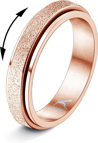 Miniatura 10 de Diamday Anillos para la ansiedad para mujeres y hombres, 2 0.157 in, anillo giratorio de acero de titanio para aliviar la ansiedad y el estrés