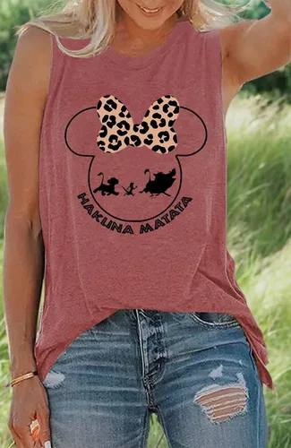 Miniatura 2 de T&Twenties Camiseta sin mangas para mujer, camiseta estampada con letras Hakuna Matata, divertidas, inspiradoras, casuales, con gráficos