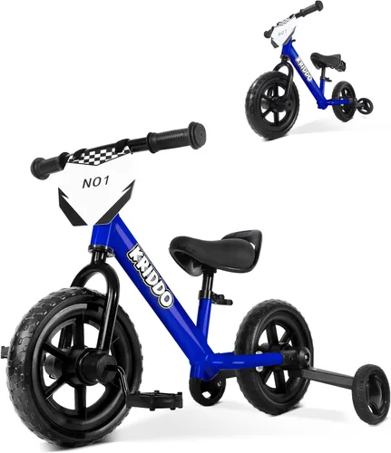 Miniatura 10 de KRIDDO - Triciclo 2 en 1 para niños y bicicleta de equilibrio para niños de 2 años, pedales desmontables y ruedas de entrenamiento guardables, placa