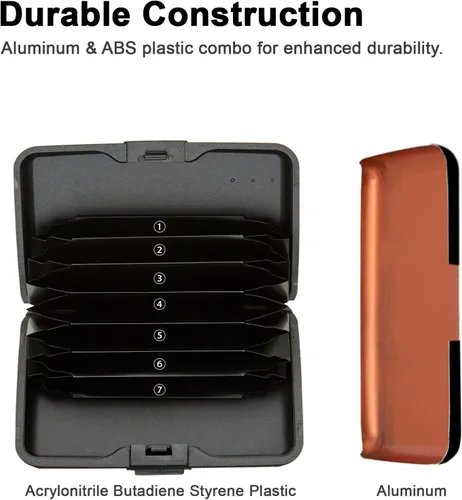 Miniatura 6 de Soporte para tarjetas de crédito, cartera metálica con bloqueo RFID para tarjetas de identificación para mujeres y hombres, funda rígida de aluminio
