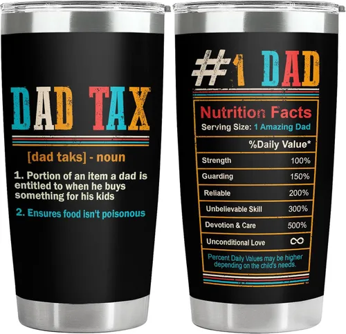 Miniatura 25 de 34HD Regalos para el Día del Padre de parte de su hija, vaso de viaje aislado de dinosaurio Dadasaurus, vaso de 20 onzas, divertido regalo de Vaso