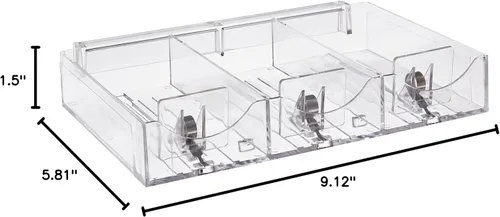 Miniatura 5 de Azar Displays 225504 Bandeja empujadora de 3 compartimentos de 9.125 pulgadas de ancho x 5.8125 pulgadas de profundidad x 1.5 pulgadas de alto