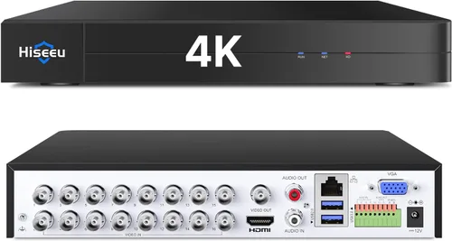 Miniatura 9 de Hiseeu Grabador de video digital de seguridad DVR de 4K 8 canales DVR avanzado de 8MP con detección de vehículos para cámara de seguridad CCTV