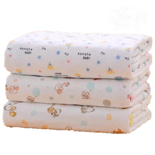 Miniatura 7 de 3 piezas Paquete Monvecle Almohadillas Cambiadoras de Pañal de Algodón para Bebé Impermeables Lavables Revestimientos de Pañales