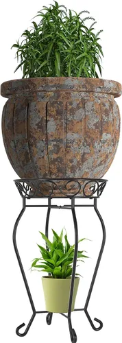 Yimobra Soporte alto para plantas para interiores y exteriores, soporte de metal para plantas de flores de 200 libras, soporte de hierro resistente
