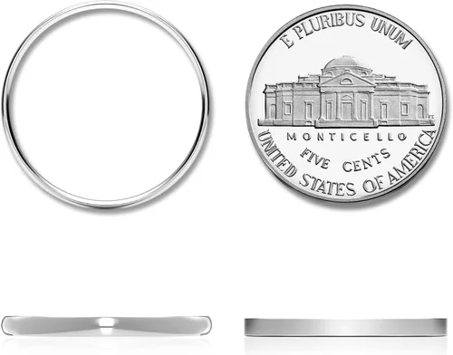 Miniatura 3 de Metal Factory Anillo de plata de ley de 0.079 pulgadas de alto pulido con cúpula lisa resistente al deslustre y ajuste cómodo