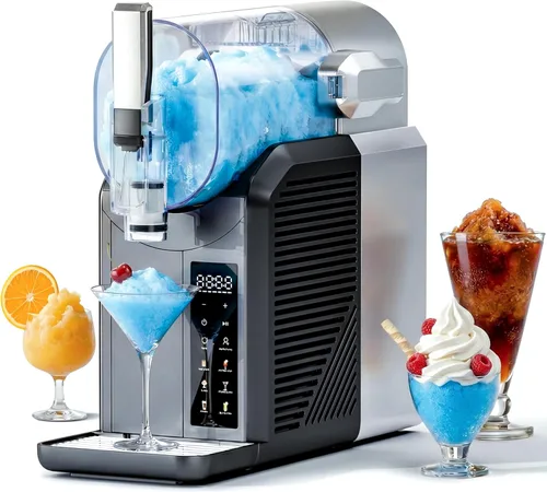 Máquina para granizar, máquina de bebidas congeladas de 2L/68oz y máquina de margarita con 6 ajustes preestablecidos y pantalla LED, no necesita
