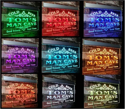 Miniatura 8 de ADVPRO Tom's Man Cave Beer Ale Bar Custom Name Letrero de neón blanco 12 x 8.5 pulgadas st4s32-x0154-tm-w