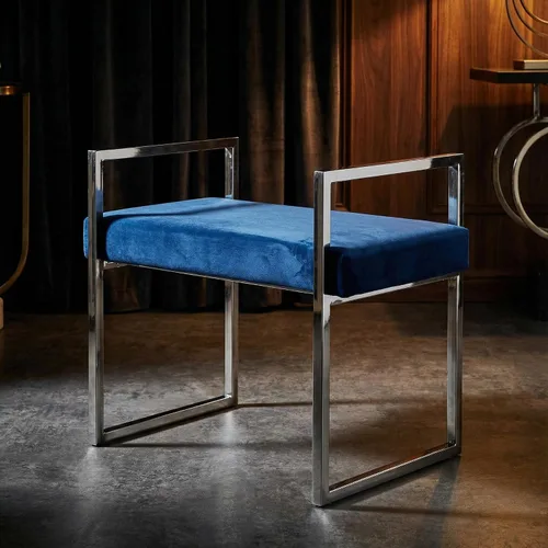 Miniatura 7 de Cortesi Home Anna Bench Ottoman, 24 pulgadas, azul