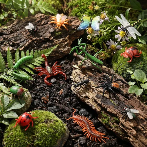 Miniatura 6 de BOHS Figuras de juego de insectos, juguetes realistas de insectos para proyectos educativos, 16 piezas, 2-3 pulgadas de longitud, recuerdos