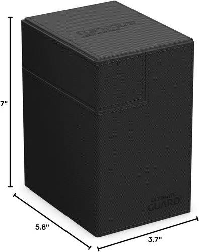 Miniatura 9 de Estuche Ultimate Guard Flip'n'Tray 100+, para 100 cartas con fundas dobles de TCG + bandeja para dados, negro, cierre magnético independiente
