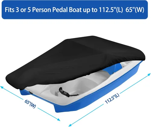 Miniatura 7 de iCOVER - Funda para bote de pedales, apta para botes de remo de 3 o 5 personas, funda impermeable resistente para remos, negra